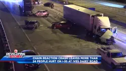 Dozens injured after multi-vehicle crash involving tractor-trailer on I-95 at Ives Diary Road